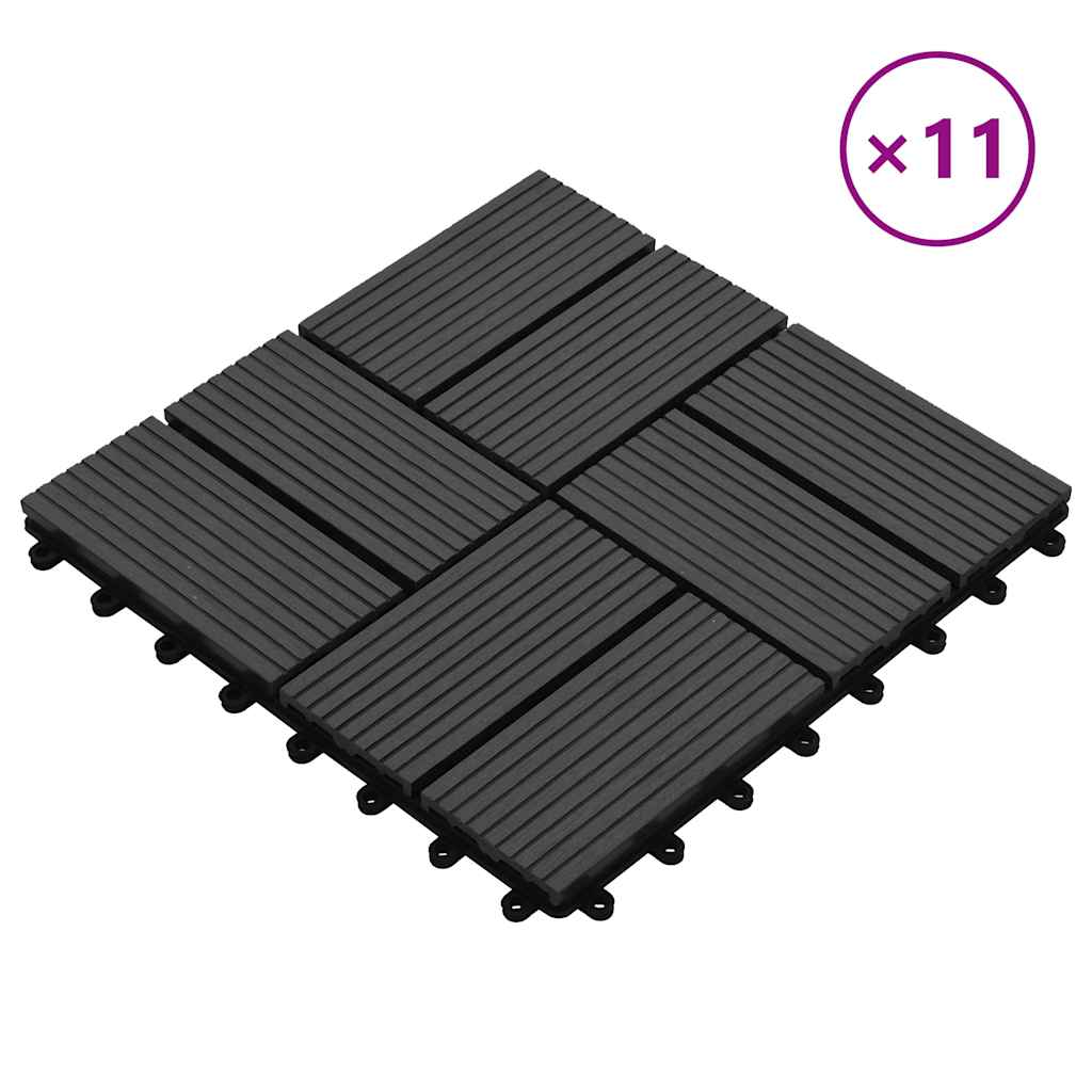 foto del prodotto piastrelle per decking in wpc 11 pz 30x30cm 1 mq nero cod mxl 36088