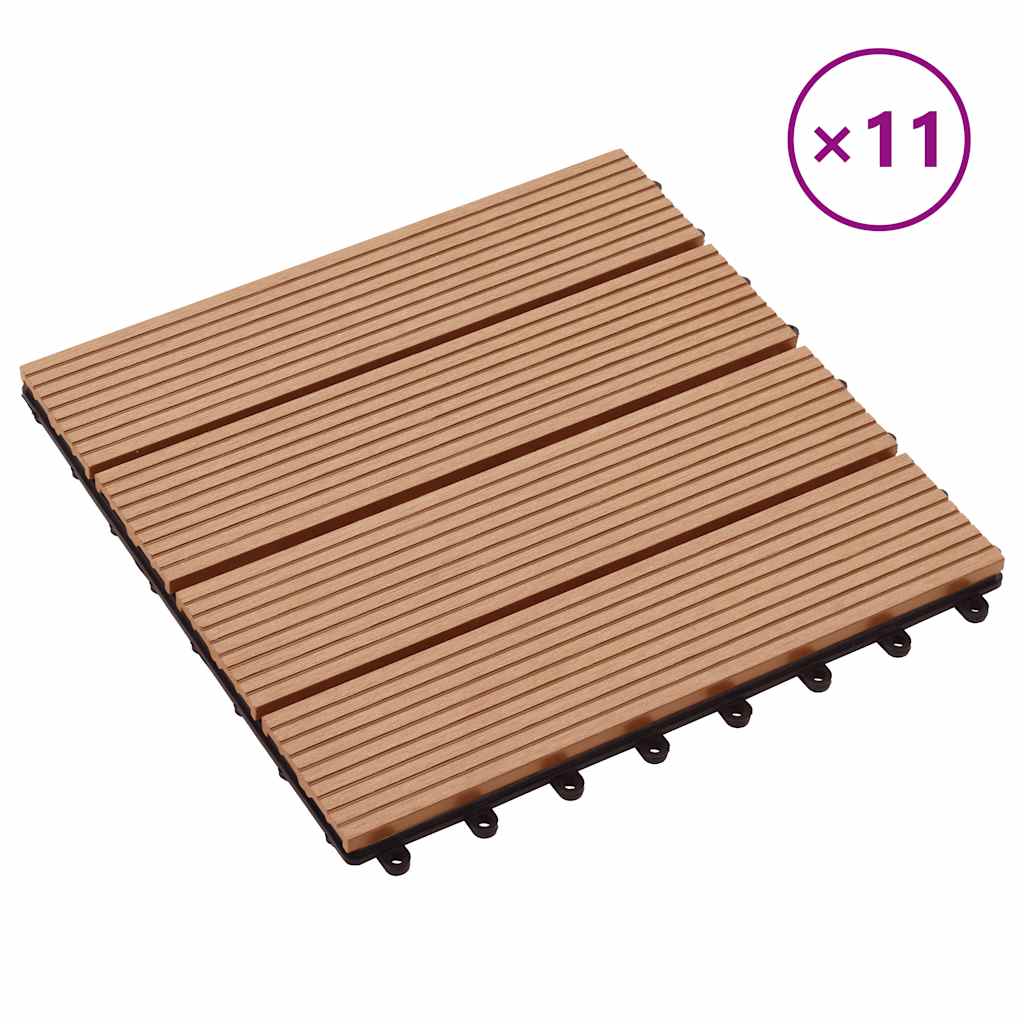 foto del prodotto piastrelle per decking in wpc 11 pz 30x30cm 1mq colore teak cod mxl 36087