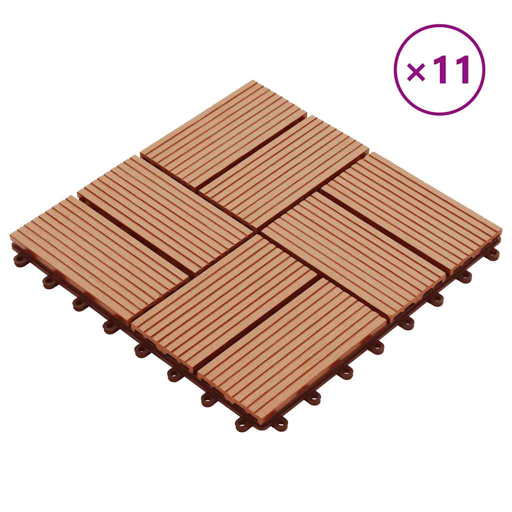 foto del prodotto piastrelle per decking in wpc 11 pz 30x30cm 1mq colore teak cod mxl 37998