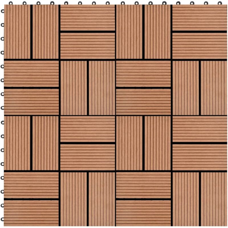 foto del prodotto piastrelle per decking in wpc 11 pz 30x30cm 1mq marrone