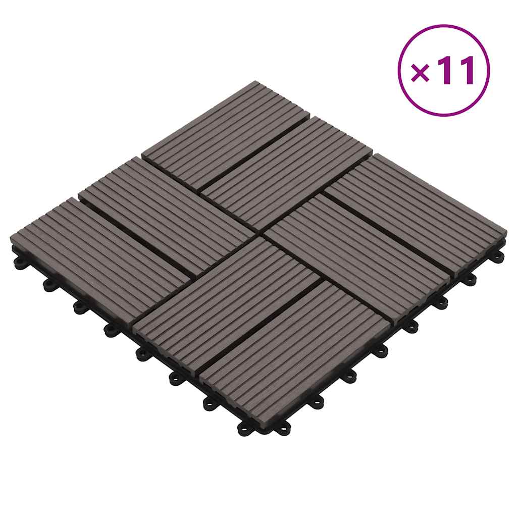 foto del prodotto piastrelle per decking in wpc 11 pz 30x30cm 1mq marrone scuro cod mxl 36081