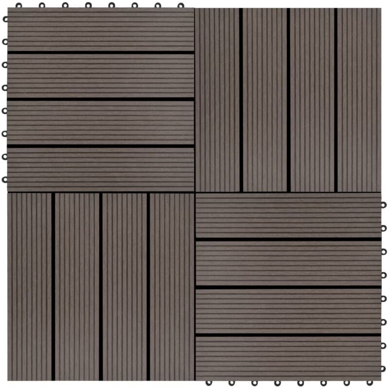 foto del prodotto piastrelle per decking in wpc 11 pz 30x30cm 1mq marrone scuro cod mxl 36583