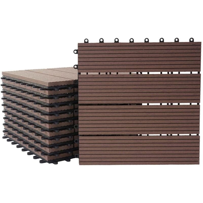 foto del prodotto piastrelle premio pavimentazione da esterno rhone t831 wpc 30x30cm 11 pezzi 1mq marrone lineare