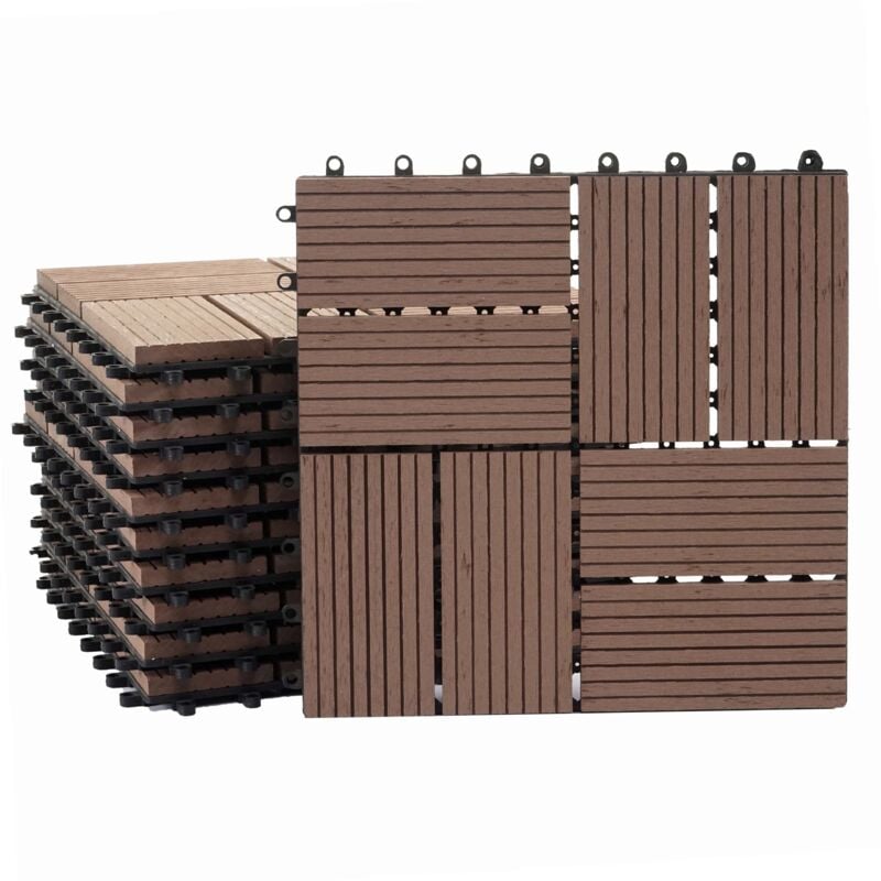 foto del prodotto piastrelle premio pavimentazione da esterno rhone t831 wpc 30x30cm 11 pezzi 1mq marrone quadrati