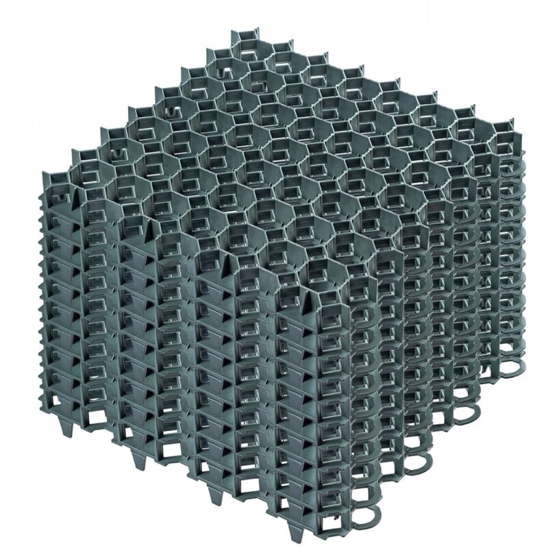 foto del prodotto piastrelle stabilizzatrici in plastica 50 cm, stabilizzatori per ghiaia, piastrelle per erba per giardini, griglie per prato verde, confezione da