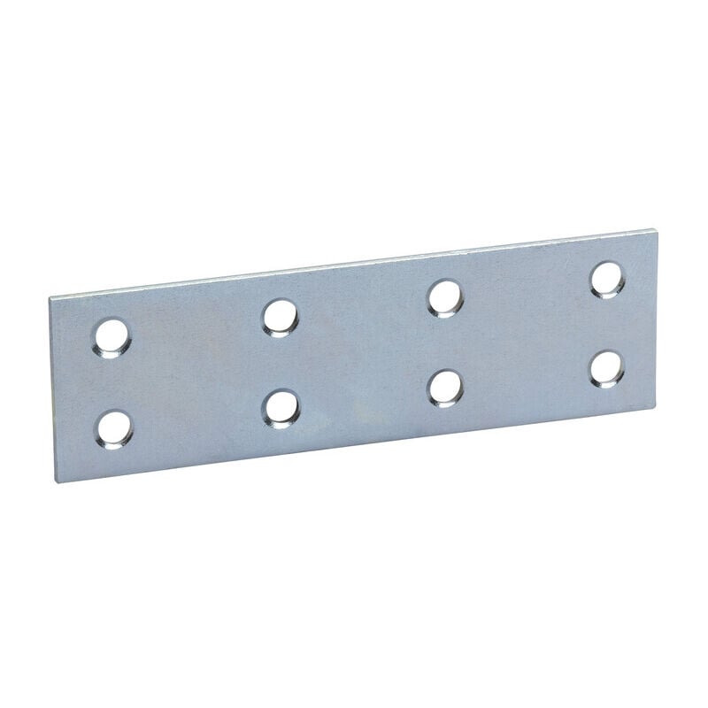 foto del prodotto piastrina zincato dritta 8 fori cm.12. prezzo per 1 pezzo.