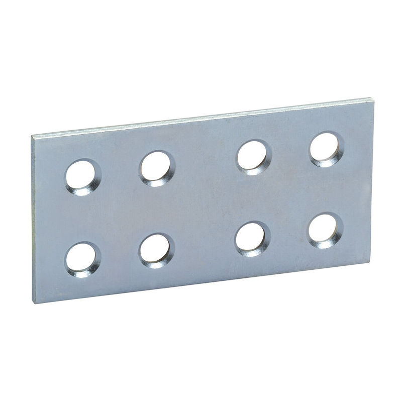 foto del prodotto piastrina zincato dritta 8 fori cm.6. prezzo per 1 pezzo.