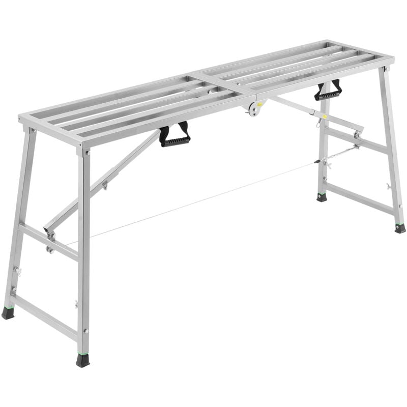 immagine 0 del prodotto piattaforma di lavoro, altezza regolabile a 4 marce, scala pieghevole in lega di acciaio, impalcatura portatile, capacit di 800 libbre, piedini in