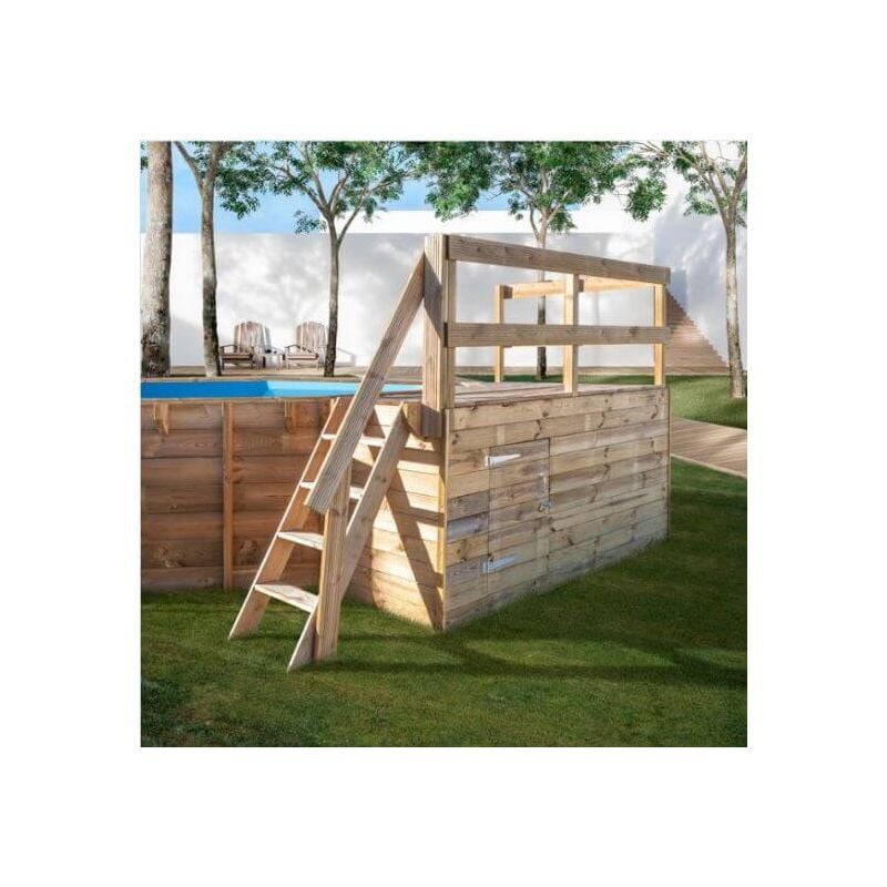 foto del prodotto piattaforma in legno per piscina 264,5x182,5 cm