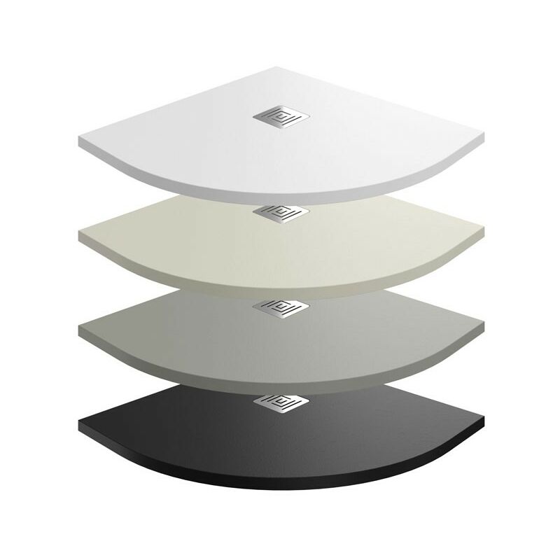 foto del prodotto piatti doccia extrasottili semicircolare ardesia colore bianco estensione 80x80
