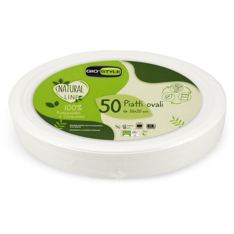 foto del prodotto piatti ovali in cellulosa d26 cm conf. 25 pz giostyle