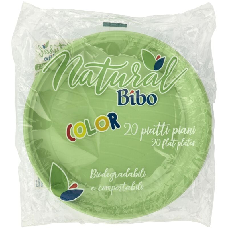 foto del prodotto piatti piani bioplastic diametro 21,5 cm 20 pezzi in colorazione verde maury s