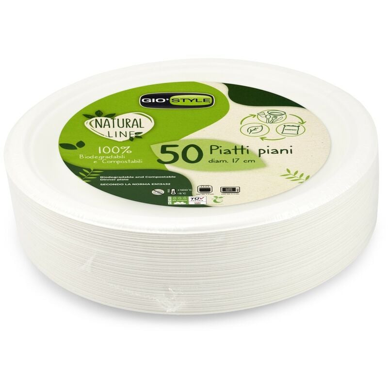 foto del prodotto piatti piani in cellulosa d17 cm 25 pz giostyle