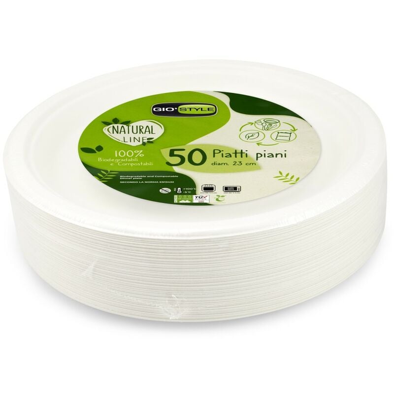 foto del prodotto piatti piani in cellulosa d23 cm 25 pz giostyle