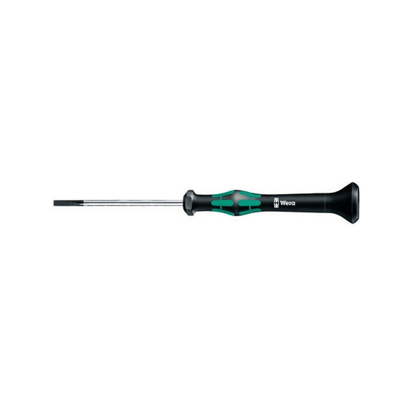 foto del prodotto piatto cacciavite elettronico. della lama 3,0 mm, di spessore. 0,50 mm blade, lunghezza la lama 80 mm, lunghezza totale 177 millimetri