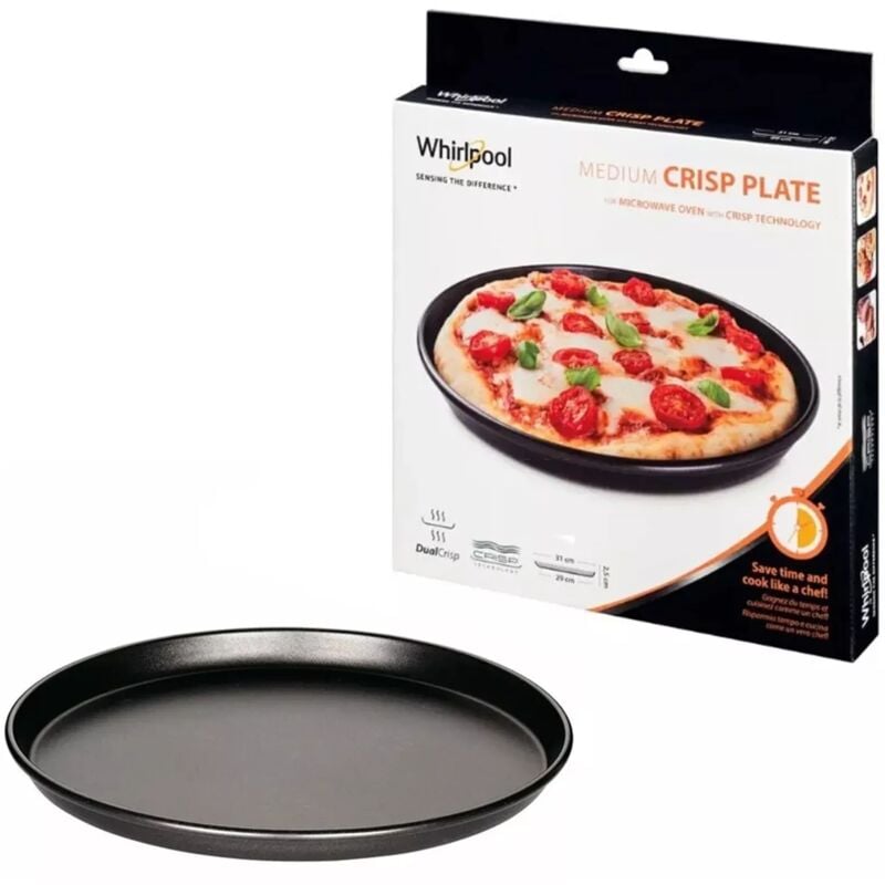 foto del prodotto piatto crisp whirlpool medio awm290 29cm interno 31cm esterno h. 2,5 cm per microonde 480131000084
