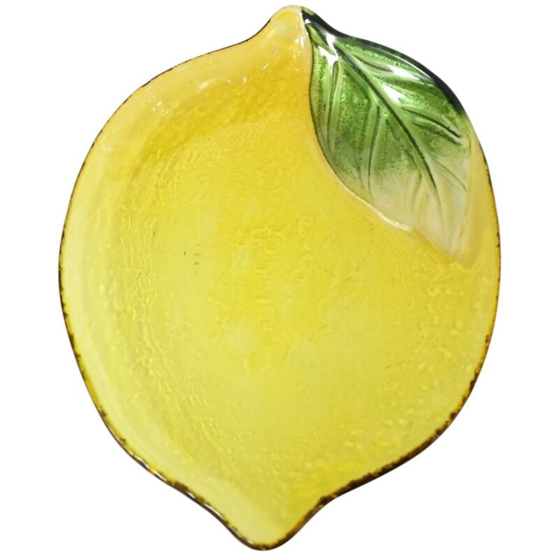 foto del prodotto piatto decorativo in vetro giallo limone per cucina e sala da pranzo