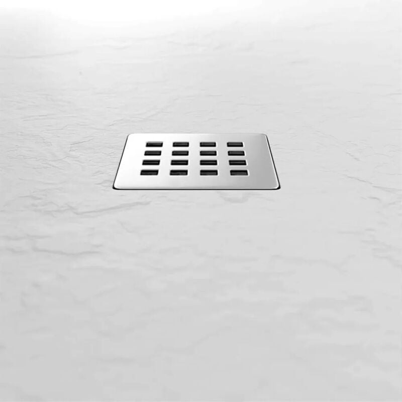 foto del prodotto piatto doccia 70x140 cm bianco effetto pietra in resina riducibile karen