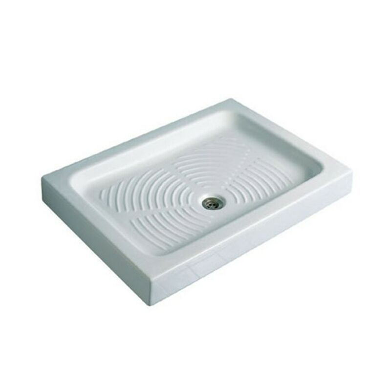 foto del prodotto piatto doccia 80x100 h.11 5 in ceramica bianco lucido stella di