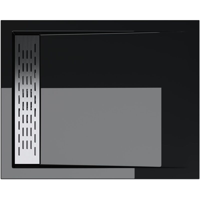 foto del prodotto piatto doccia 80x120x5cm xetro04 in acrilico, forma rettangolare, nero doporro