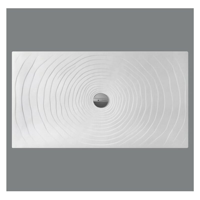 foto del prodotto piatto doccia 80x140 h.5,5 in ceramica bianco lucido water drop
