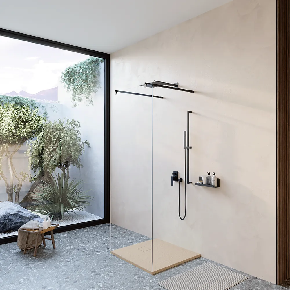 foto del prodotto piatto doccia 90x90 cm colore avorio effetto pietra samos