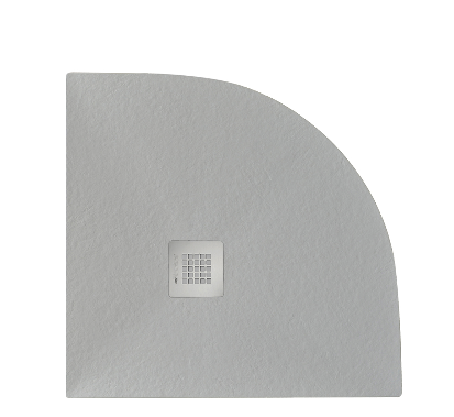 foto del prodotto piatto doccia 90x90 cm effetto pietra marmoresina stone semicircolare grigio cemento francia