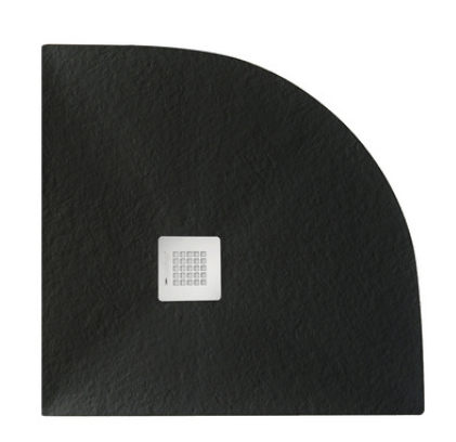foto del prodotto piatto doccia 90x90 cm effetto pietra marmoresina stone semicircolare nero grafite francia