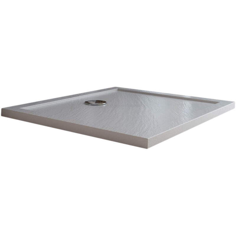 foto del prodotto piatto doccia bordato effetto pietra bianco in acrilico mod. flower 80x120x4 cm rettangolare