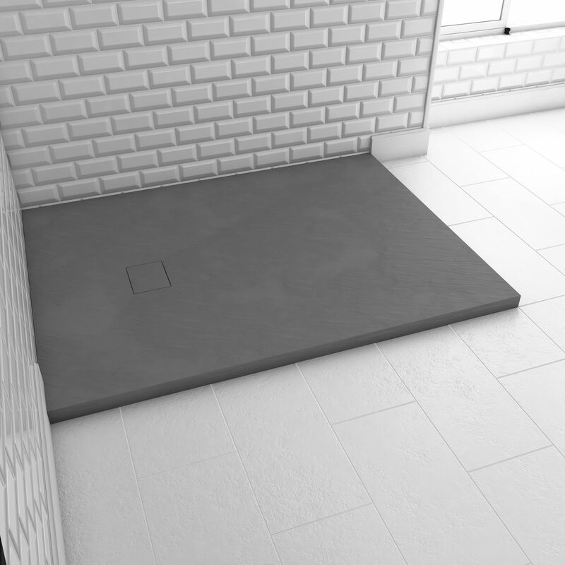 foto del prodotto piatto doccia compositi smc finitura in ardesia grigia 90x120cm rock 2 grigio 90