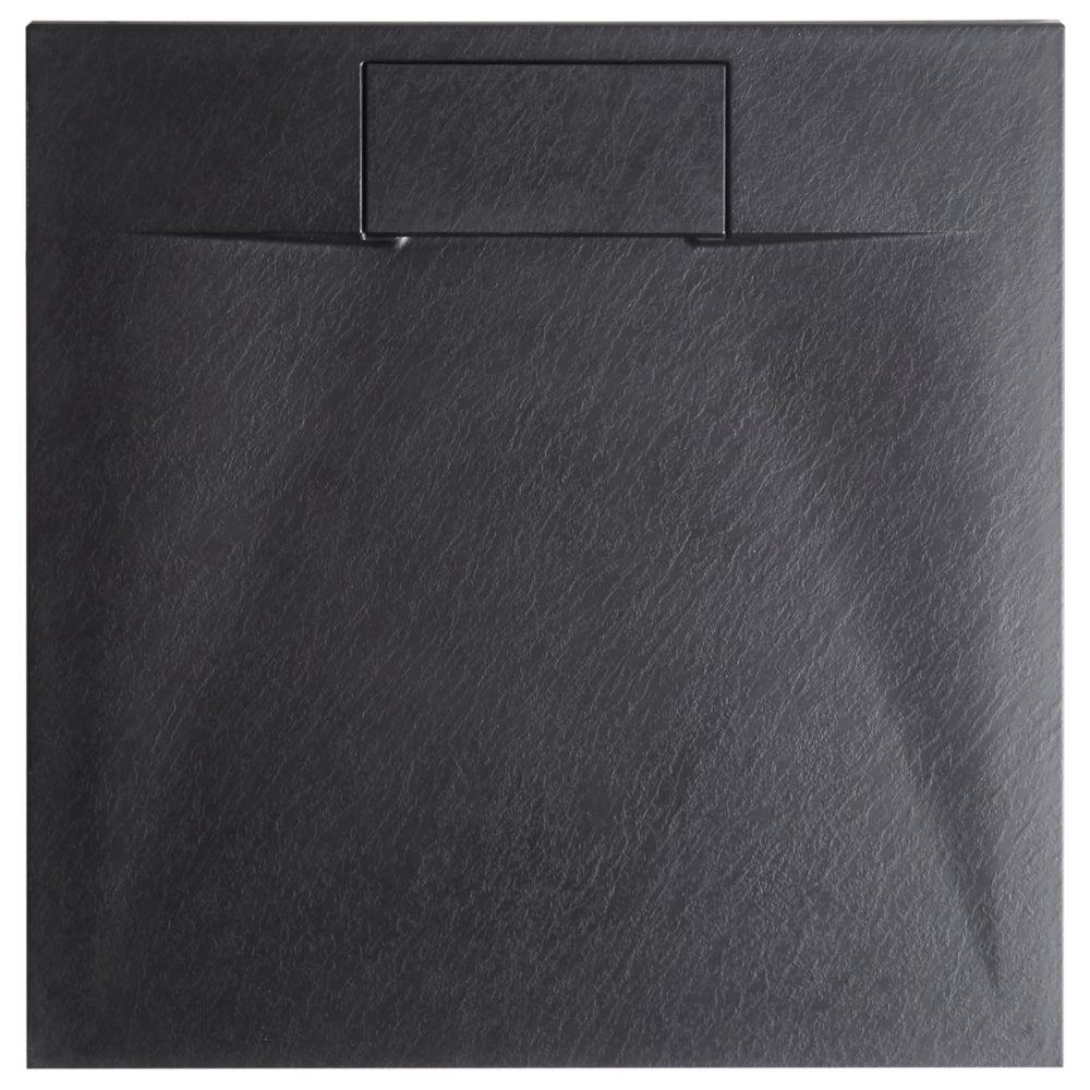 foto del prodotto piatto doccia con scarico nero smc 80 x 80 x 3 cm effetto pietra naturale minimalista