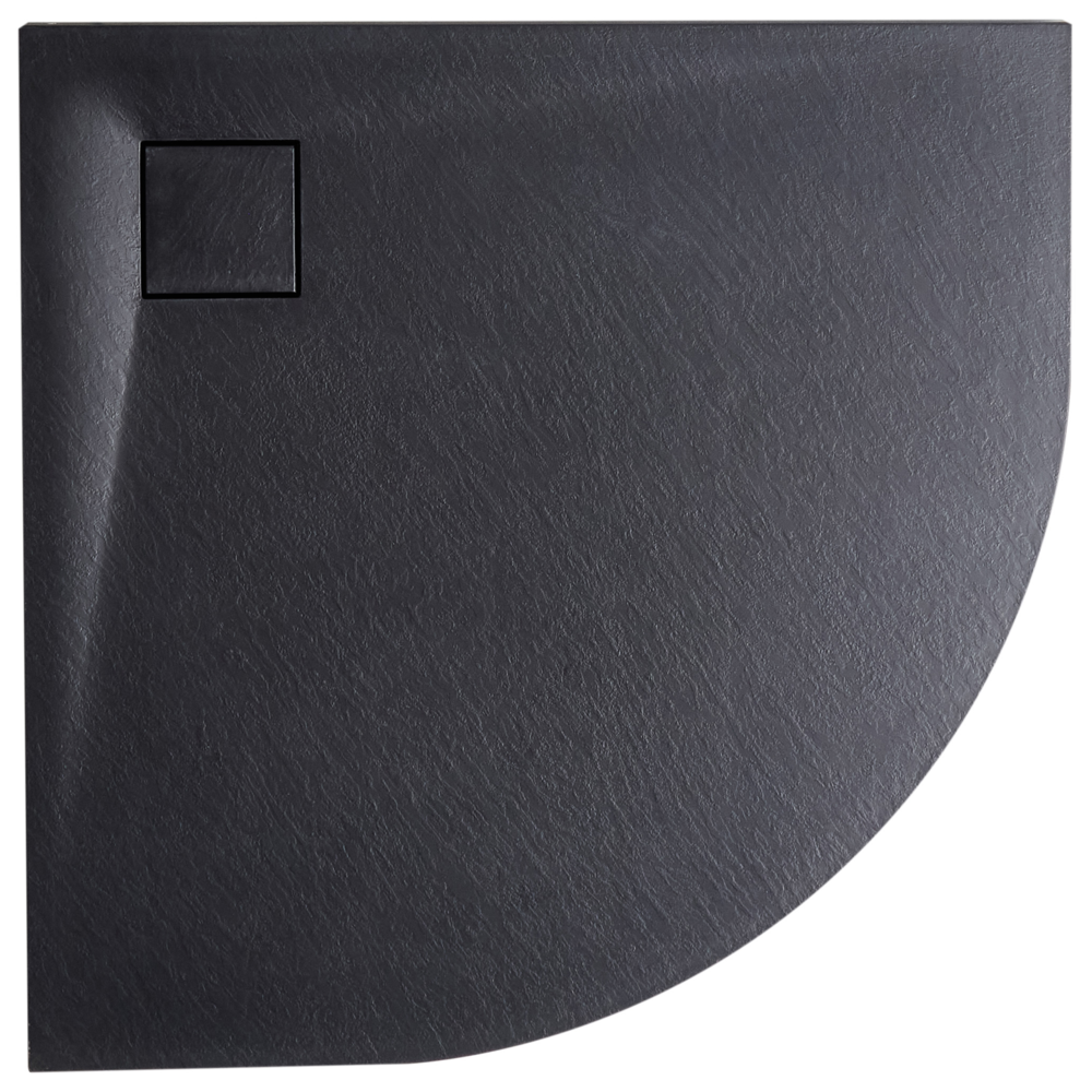 foto del prodotto piatto doccia con scarico nero smc 80 x 80 x 3 cm effetto pietra naturale minimalista