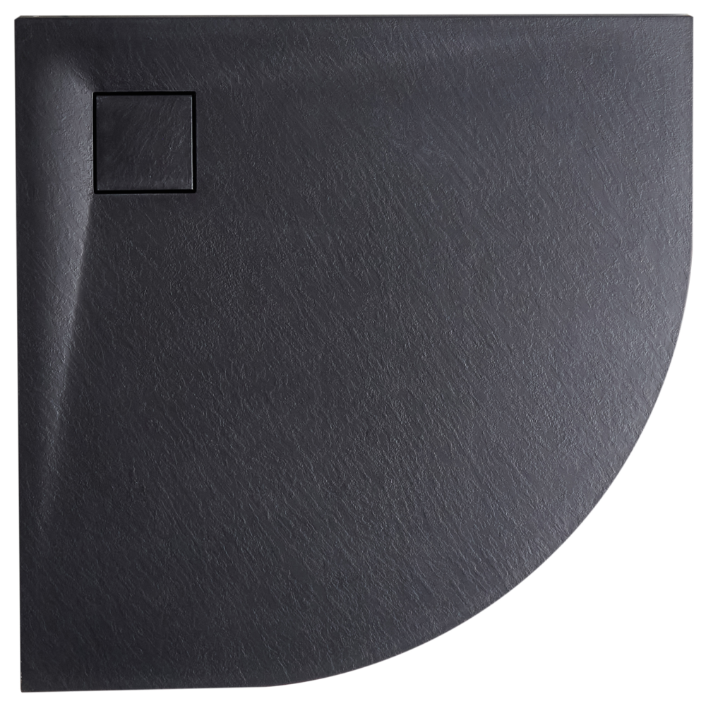 foto del prodotto piatto doccia con scarico nero smc 90 x 90 x 3 cm effetto pietra naturale minimalista