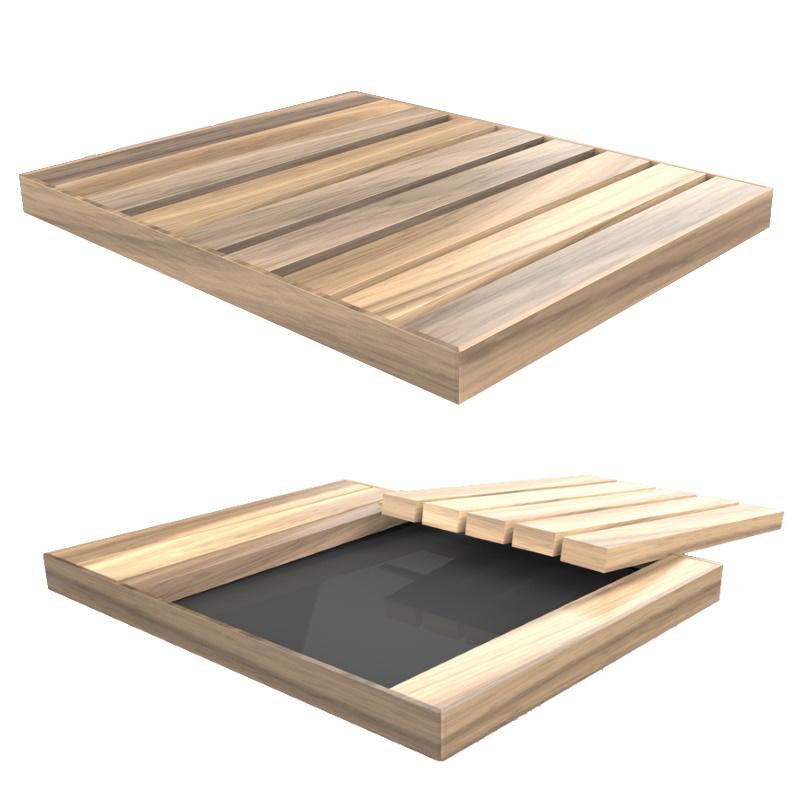 foto del prodotto piatto doccia da esterno 100x80 cm in legno di okum arkema naturale