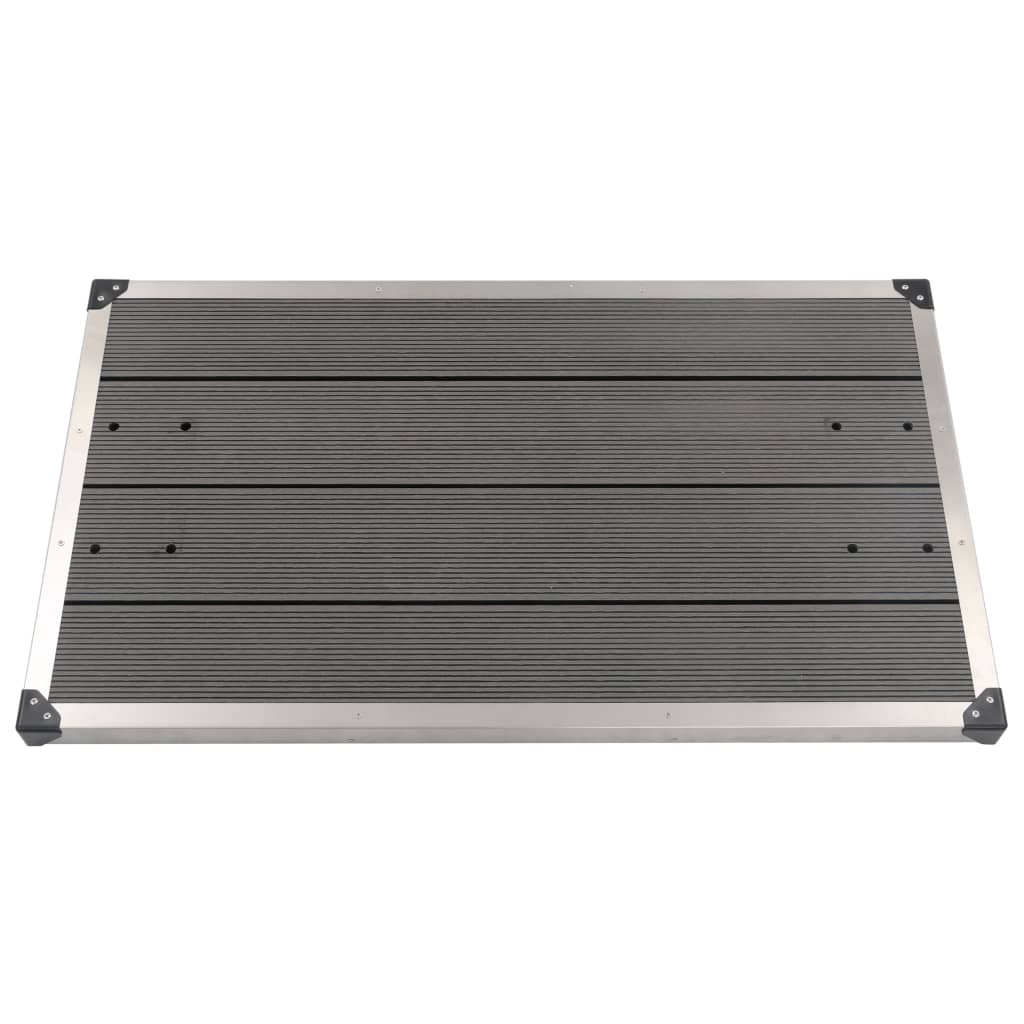 foto del prodotto piatto doccia da esterno piatto doccia da giardino piatto doccia terrazzo piatto doccia piscina wpc acciaio inox 110 x 62 cm grigio