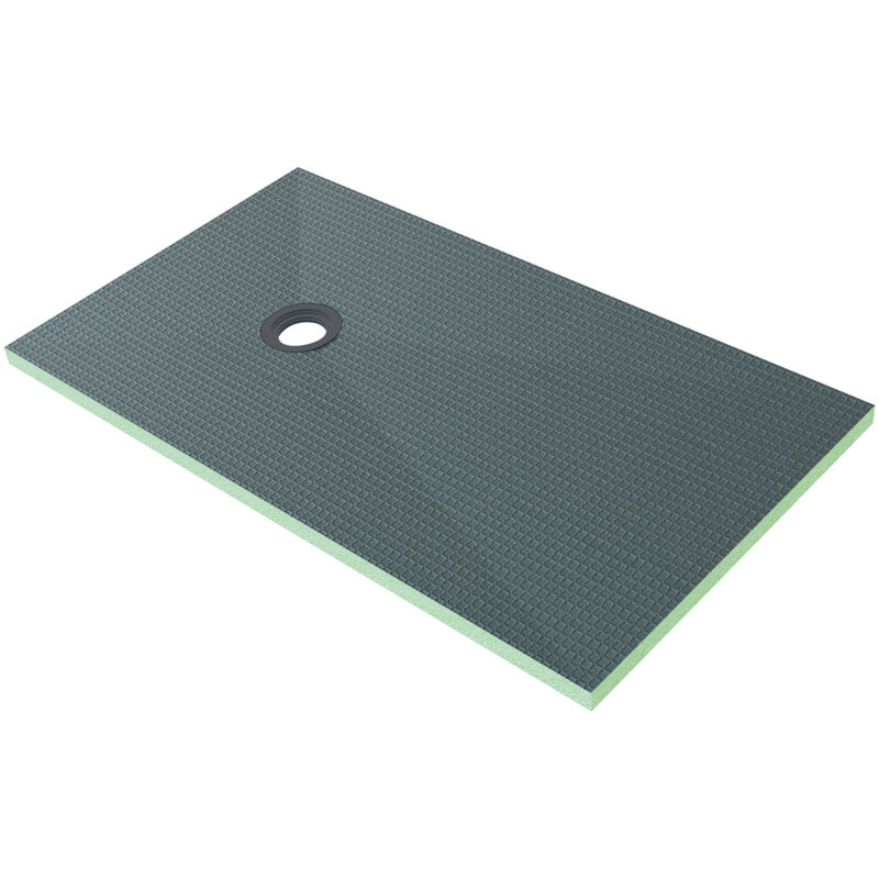 foto del prodotto piatto doccia da piastrellare tagliabile in estruso rigida polistirene isolamento per bagno dimensione 80x140x4 cm sifone piletta e tubo inclusi