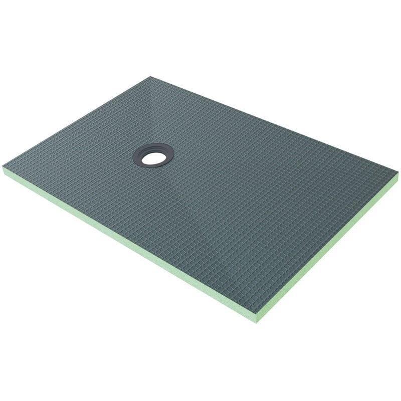foto del prodotto piatto doccia da piastrellare tagliabile in estruso rigida polistirene isolamento per bagno dimensione 90x120x4 cm sifone piletta e tubo inclusi