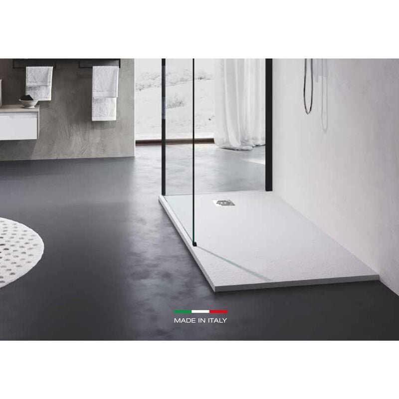 foto del prodotto piatto doccia dixi mineralsolid ardesia cm 120x80 h 3 cm bianco opaco