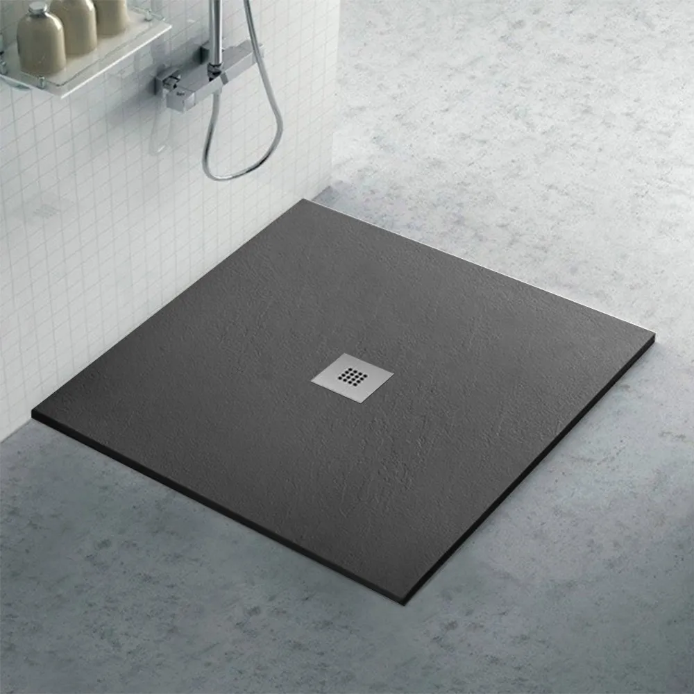 foto del prodotto piatto doccia filo pavimento 100x100 in resina karen pietra ardesia