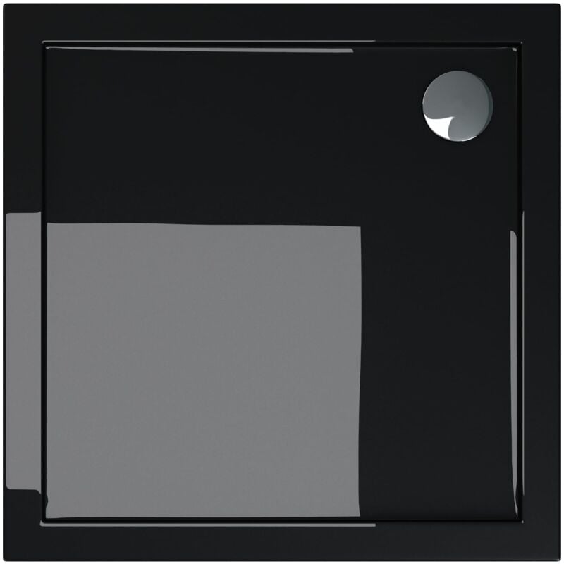foto del prodotto piatto doccia in acrilico 100 x 100 cm spessore 4 cm quadrato nero resistente a urti e graffi design bordato rinforzato faro1 doporro