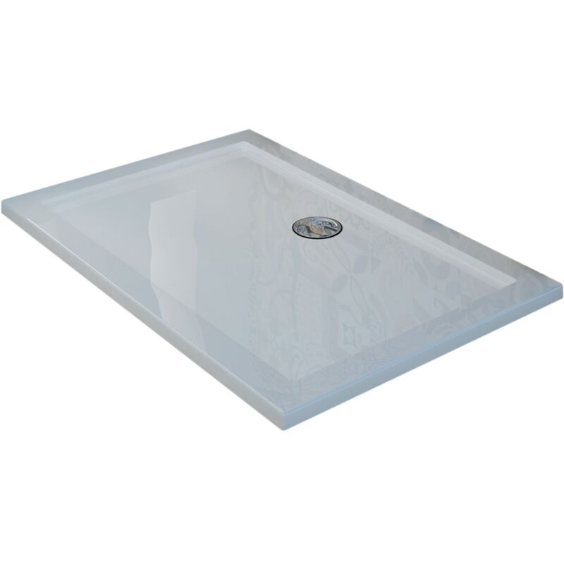 foto del prodotto piatto doccia in acrilico bordato bianco lucido mod. flower 80x120x4 cm rettangolare
