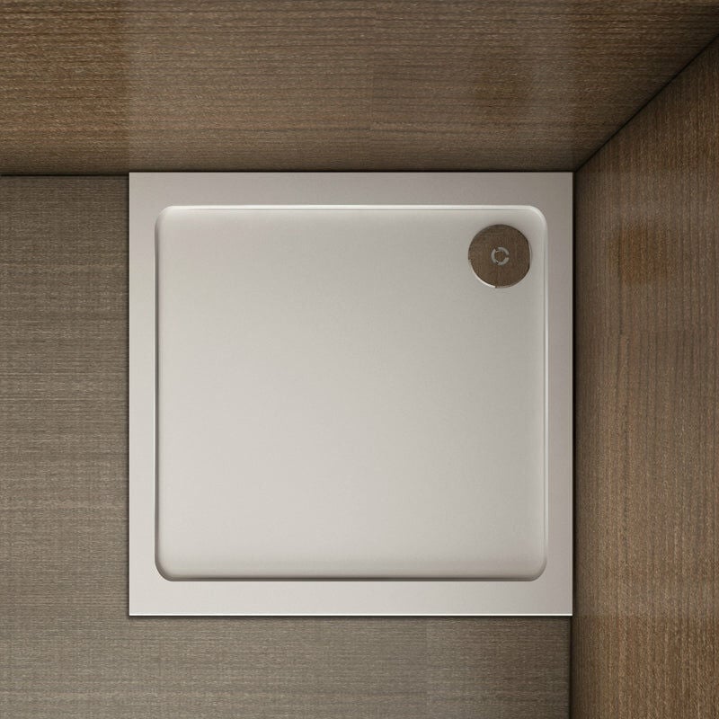 foto del prodotto piatto doccia in marmo minerale e resina mista ultra sottile bianco lucido antiscivolo antibatterico 70x70x3cm quadrato