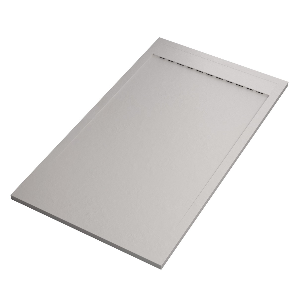 foto del prodotto piatto doccia in marmo resina bianco pietra cemento prestige, misura 80x130