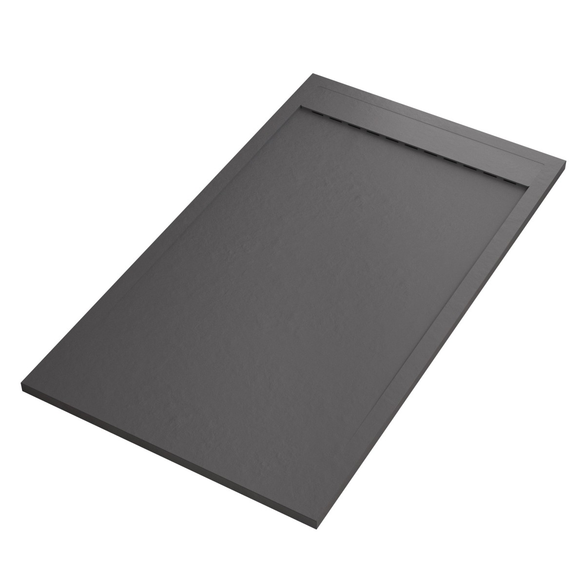 foto del prodotto piatto doccia in marmo resina grigio scuro pietra cemento prestige, misura 70x100
