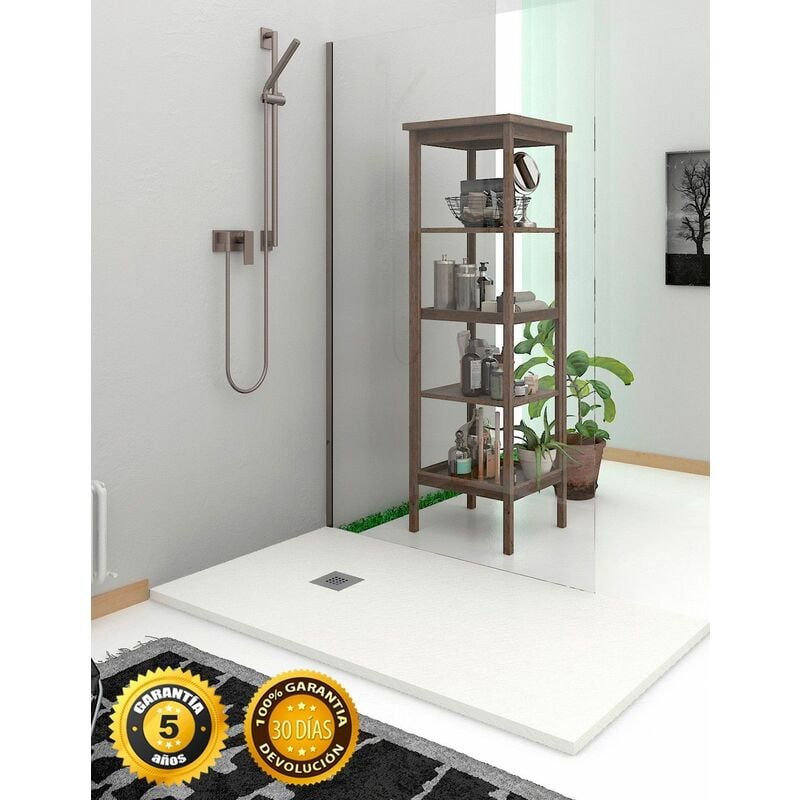 foto del prodotto piatto doccia in marmoresina ardesia. tutto in un unico solido pezzo. effetto pietra bianco 70x120 ral 9003