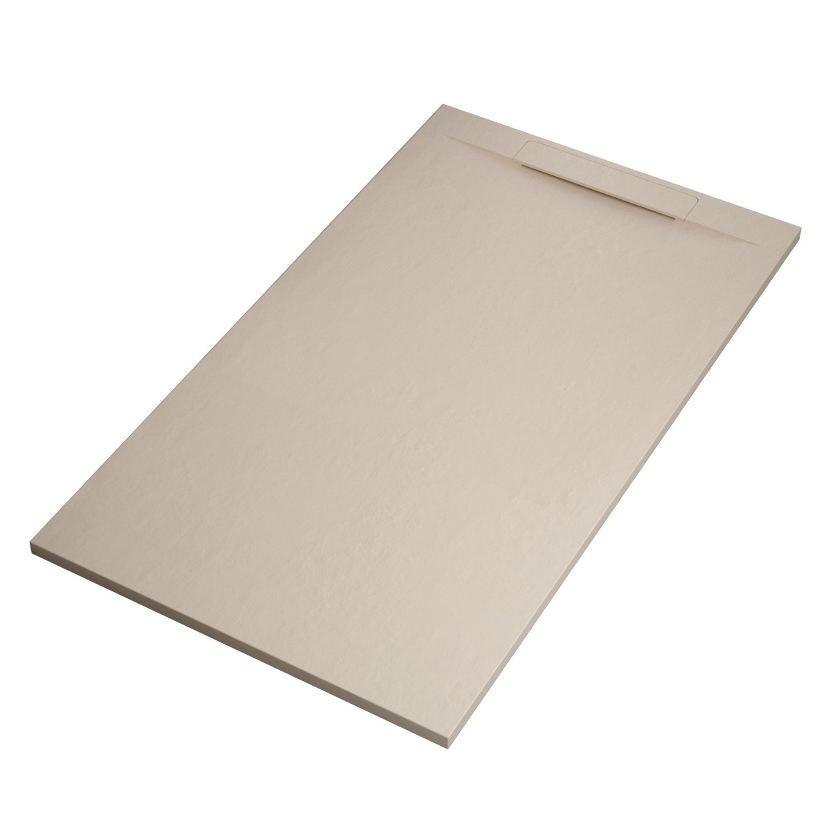 foto del prodotto piatto doccia in marmoresina crema effetto pietra cemento vincent, misura 80x130