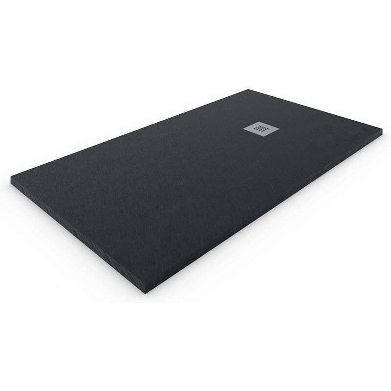 foto del prodotto piatto doccia in marmoresina extra piatto allstone tutte le taglie 6 colori valvola e griglia regalo nero ral. 9005 75x170 cm