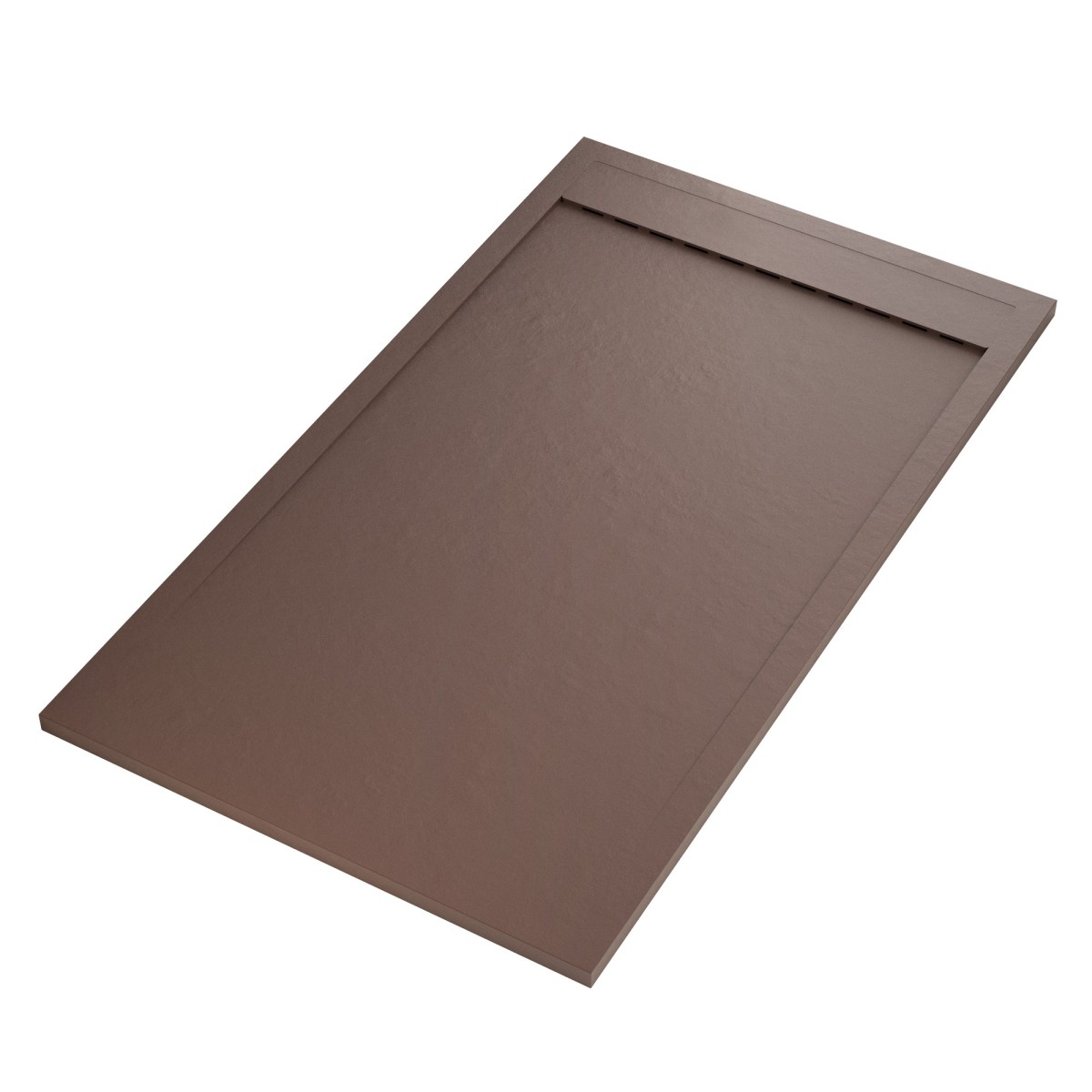 foto del prodotto piatto doccia in marmoresina marrone effetto pietra cemento prestige, misura 70x100