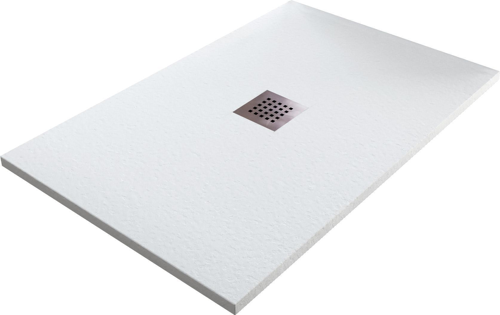 foto del prodotto piatto doccia in pietra 70x130 cm bonussi ardesia stone central bianco