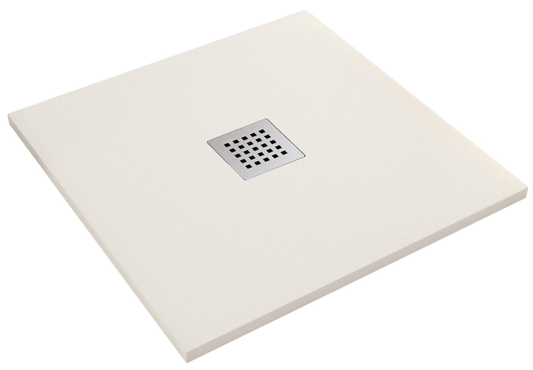 foto del prodotto piatto doccia in pietra 80x80 cm bonussi ardesia stone central crema